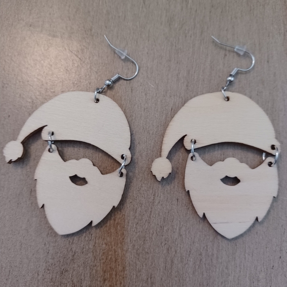 Red & White Santa Gnome Holiday Snowflake Christmas Dangle Drop Earrings - Picture 4 of 9